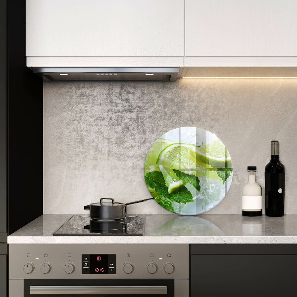 Kuchynská doska veľká zo skla Limetková mäta a ľad