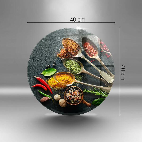 Kuchynská doska veľká zo skla Kuchynské lyžice korenia