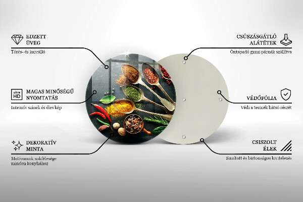 Kuchynská doska veľká zo skla Kuchynské lyžice korenia