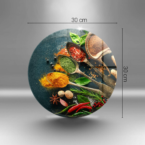 Kuchynská doska veľká zo skla Lyžičky kuchynského korenia