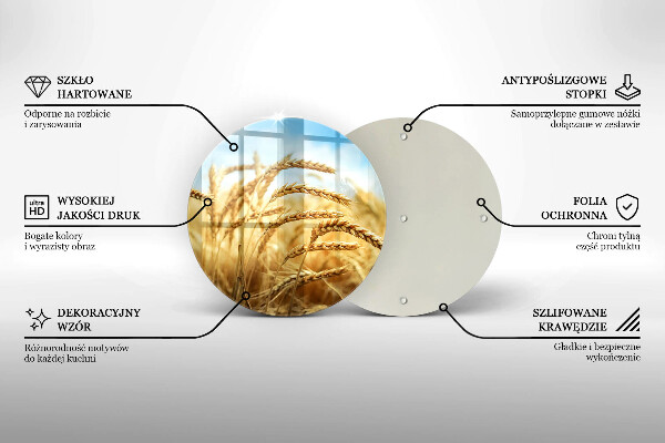 Kuchynská doska veľká zo skla Klasy obilnín na poli