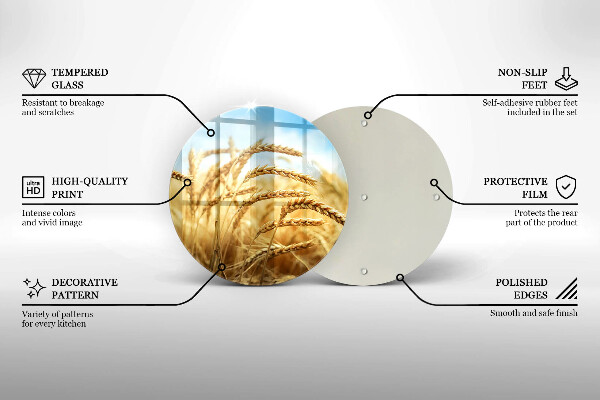 Kuchynská doska veľká zo skla Klasy obilnín na poli