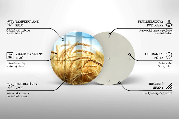 Kuchynská doska veľká zo skla Klasy obilnín na poli