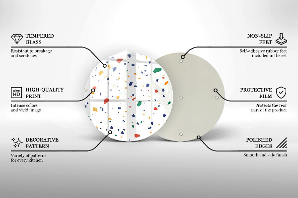Kuchynská doska zo skla Farebná kamenina
