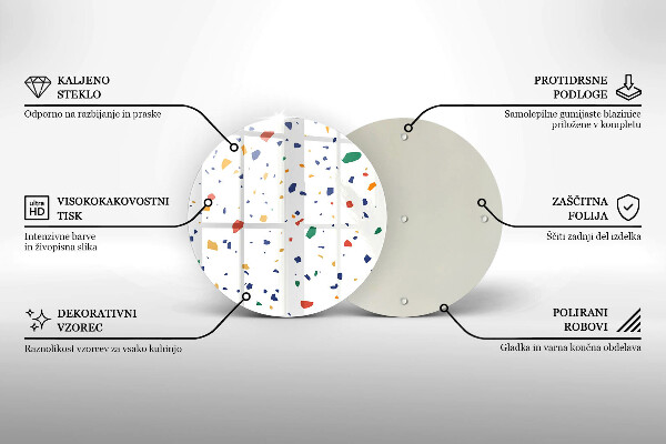 Kuchynská doska zo skla Farebná kamenina