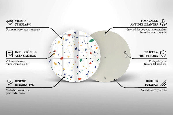 Kuchynská doska zo skla Farebná kamenina