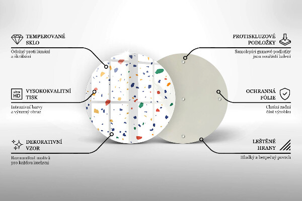 Kuchynská doska zo skla Farebná kamenina
