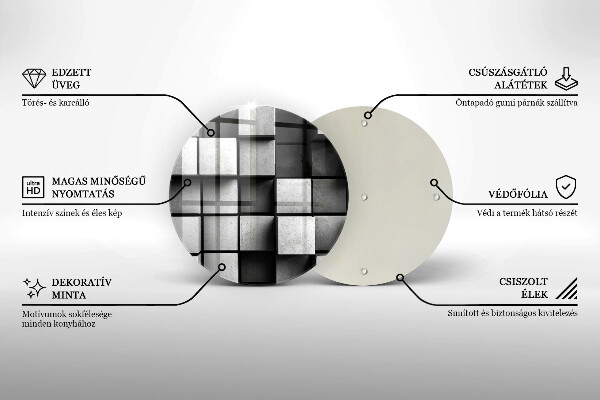Kuchynská doska zo skla 3D geometria pozadia