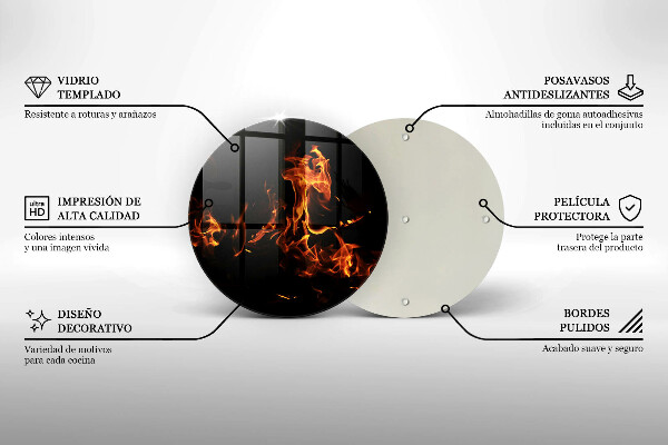 Kuchynská doska zo skla Zapáľ živý plameň