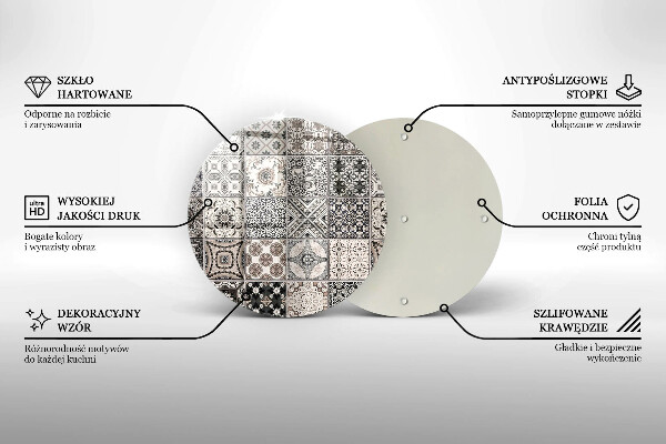 Kuchynská doska zo skla Dekoratívne dlaždice