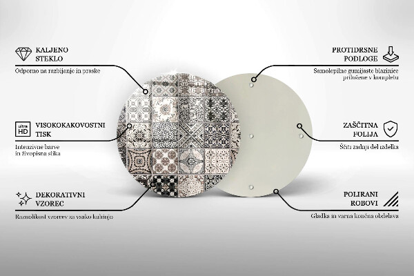 Kuchynská doska zo skla Dekoratívne dlaždice