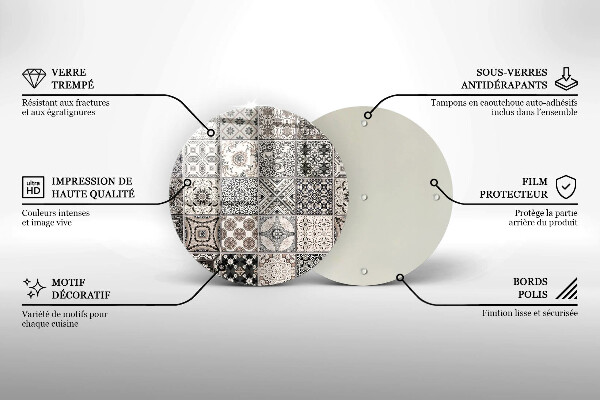 Kuchynská doska zo skla Dekoratívne dlaždice