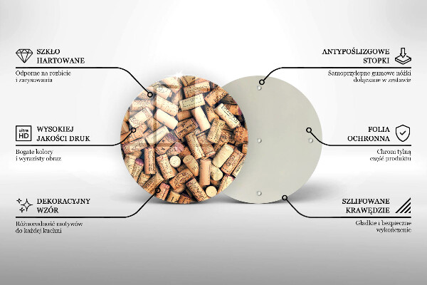 Kuchynská doska zo skla Bezšvový vzor vínových zátok