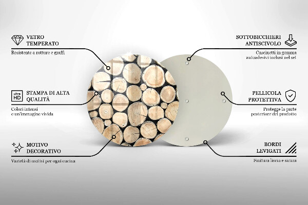 Kuchynská doska zo skla Drevené kmene stromov