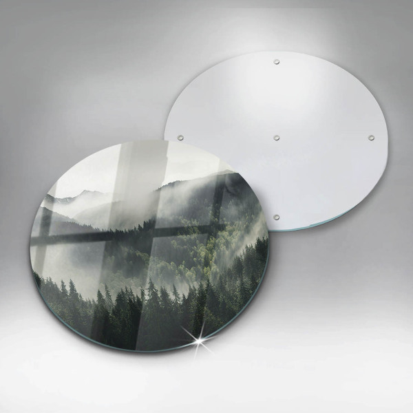 Kuchynská doska veľká zo skla Krajina lesa a hmly