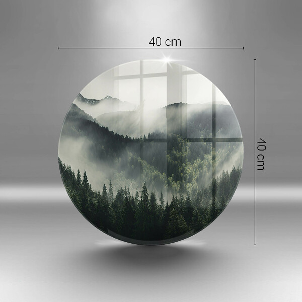 Kuchynská doska veľká zo skla Krajina lesa a hmly