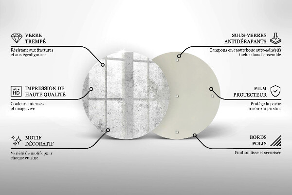 Kuchynská doska veľká zo skla Betónová textúra