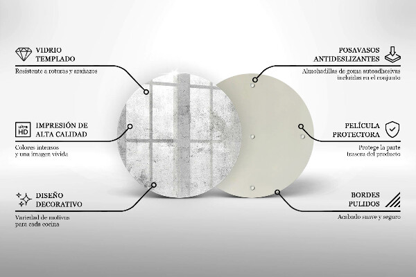Kuchynská doska veľká zo skla Betónová textúra