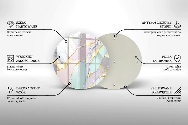 Kuchynská doska veľká zo skla Pastelový mramor
