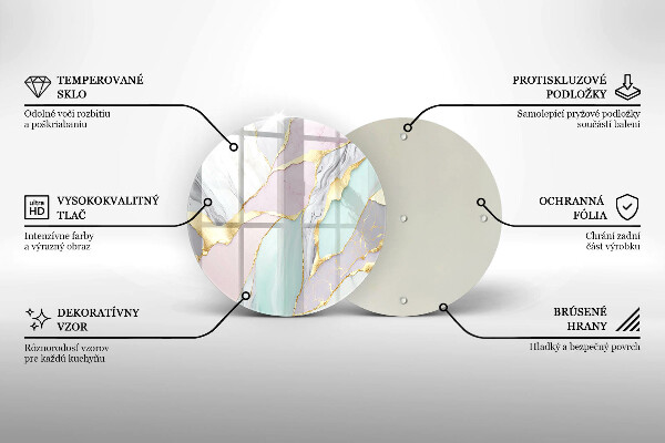 Kuchynská doska veľká zo skla Pastelový mramor