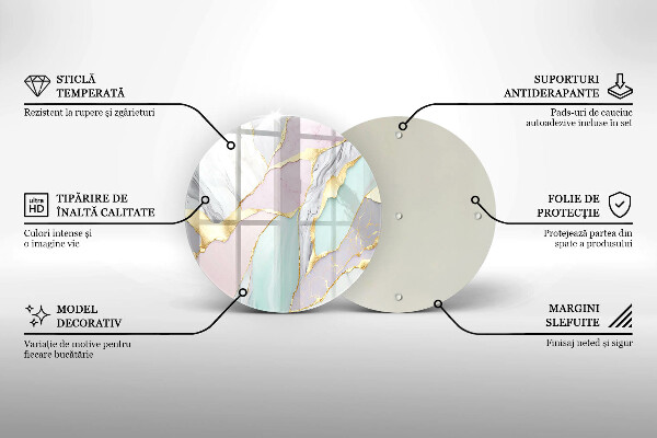 Kuchynská doska veľká zo skla Pastelový mramor