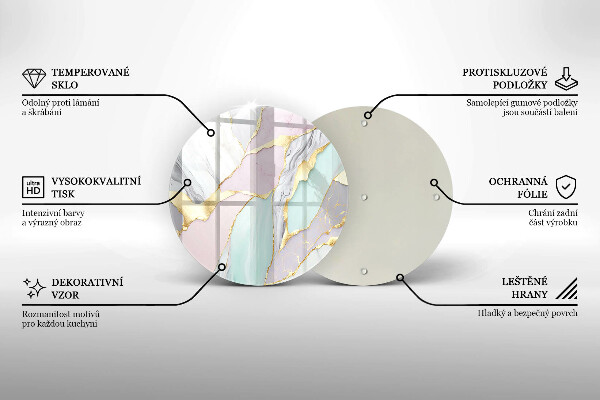 Kuchynská doska veľká zo skla Pastelový mramor