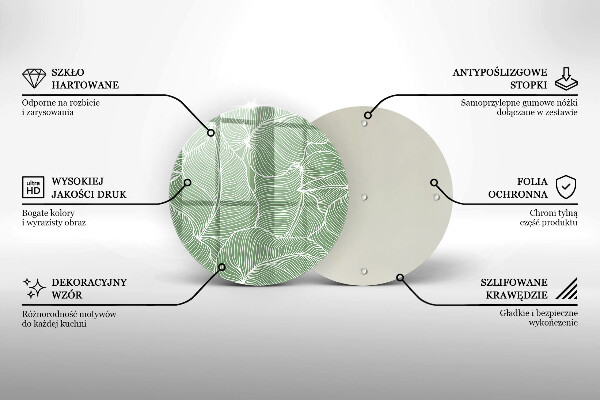 Kuchynská doska veľká zo skla Lineárne listy