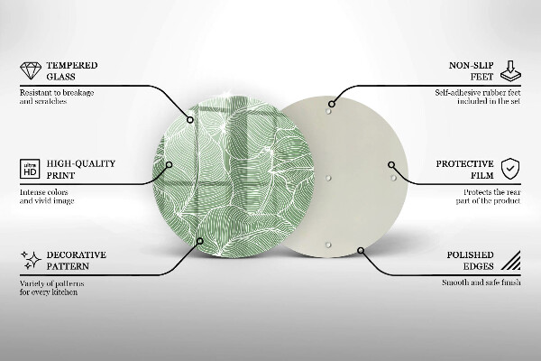 Kuchynská doska veľká zo skla Lineárne listy