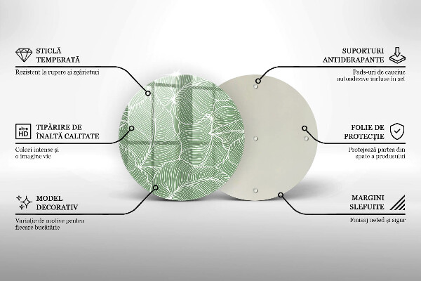 Kuchynská doska veľká zo skla Lineárne listy