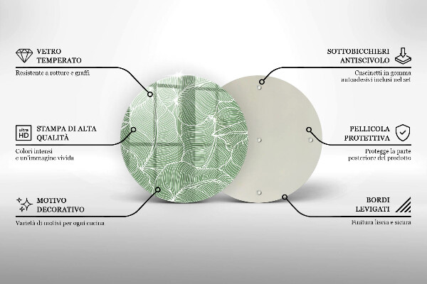Kuchynská doska veľká zo skla Lineárne listy