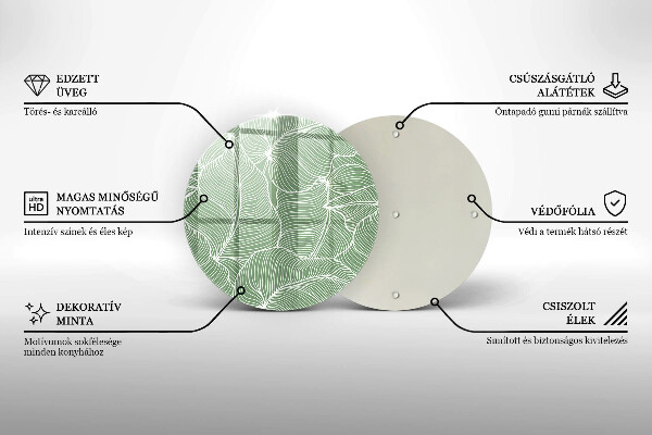 Kuchynská doska veľká zo skla Lineárne listy