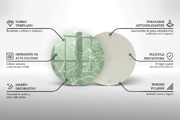 Kuchynská doska veľká zo skla Lineárne listy