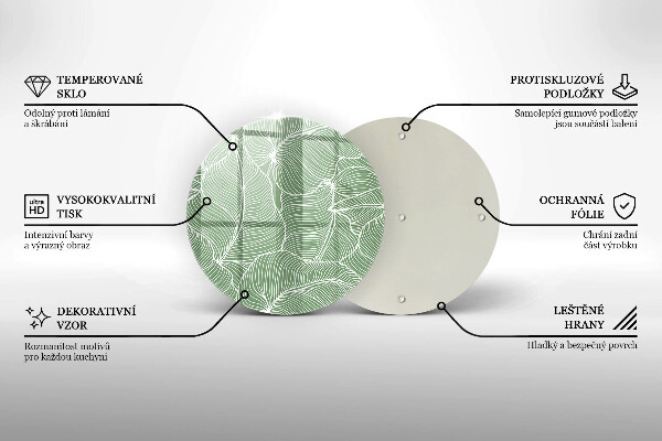 Kuchynská doska veľká zo skla Lineárne listy