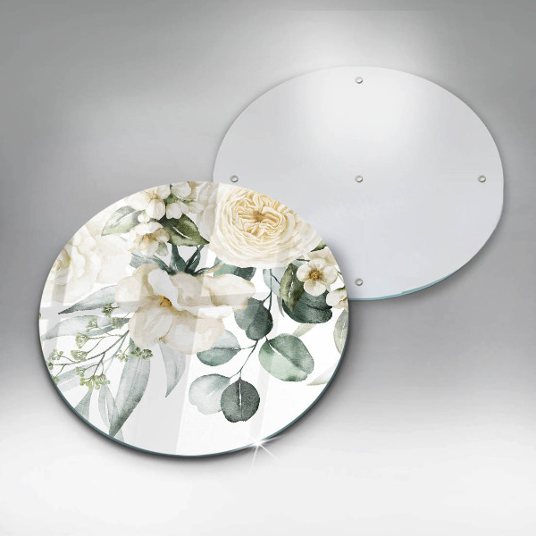 Kuchynská doska veľká zo skla Akvarelové kvety