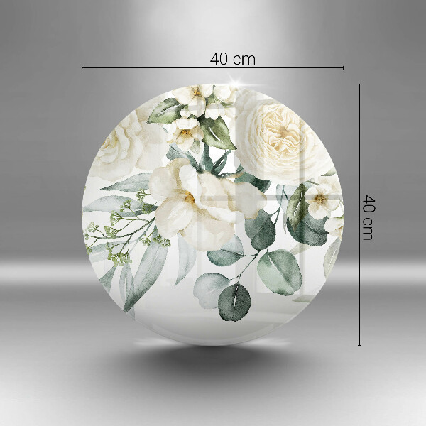 Kuchynská doska veľká zo skla Akvarelové kvety