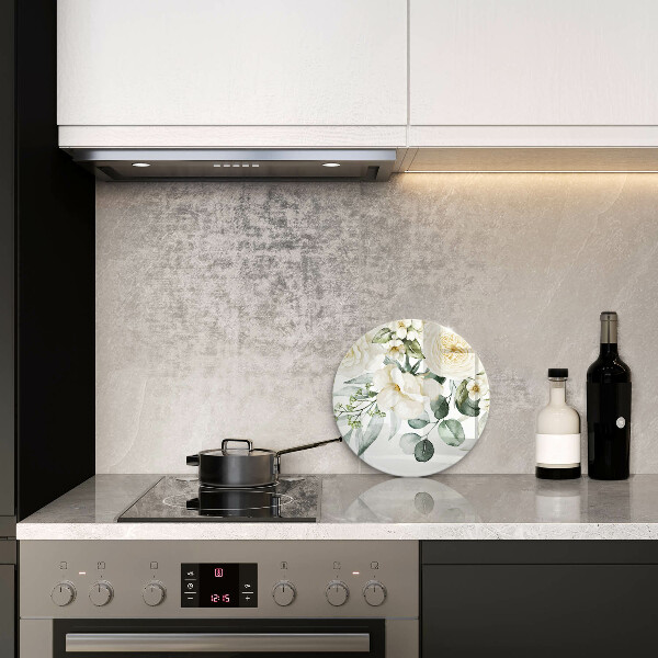 Kuchynská doska veľká zo skla Akvarelové kvety