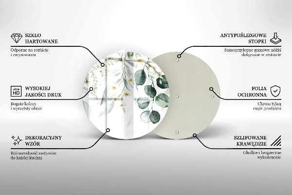 Kuchynská doska veľká zo skla Akvarelové rastliny