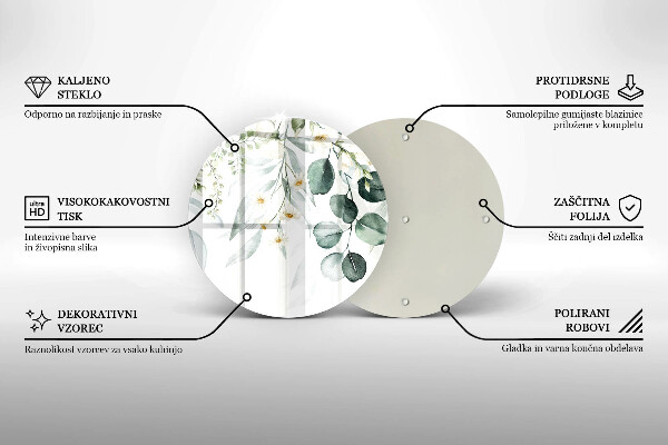 Kuchynská doska veľká zo skla Akvarelové rastliny
