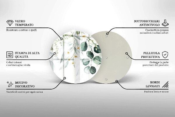 Kuchynská doska veľká zo skla Akvarelové rastliny