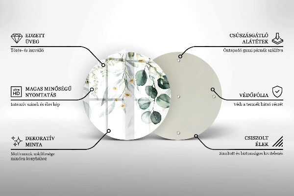 Kuchynská doska veľká zo skla Akvarelové rastliny