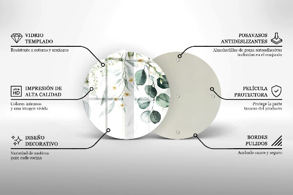 Kuchynská doska veľká zo skla Akvarelové rastliny
