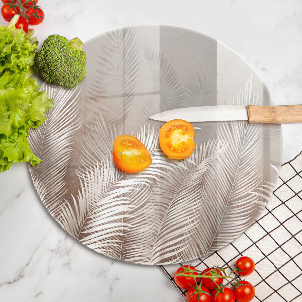 Kuchynská doska veľká zo skla Boho vegetačné listy