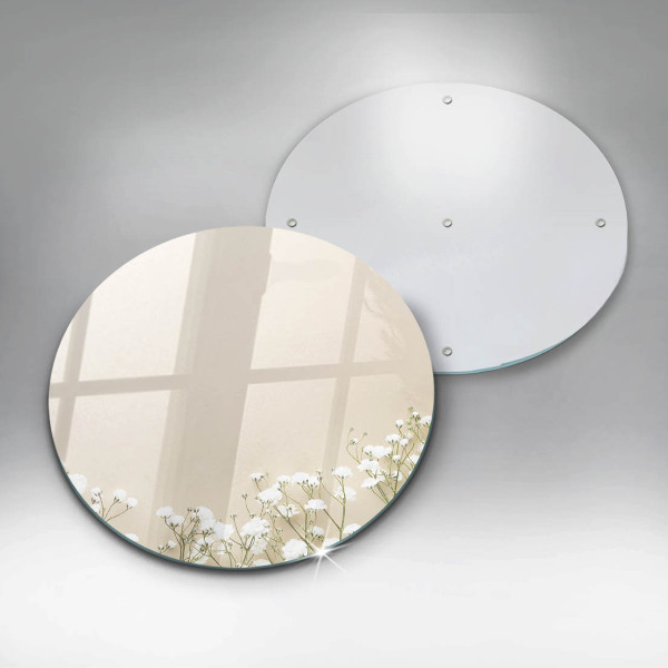 Kuchynská doska veľká zo skla Sadrové boho kvety