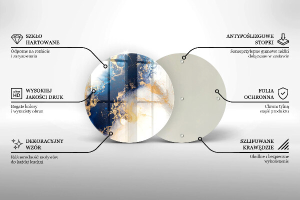Kuchynská doska veľká zo skla Abstrakcia s modrou