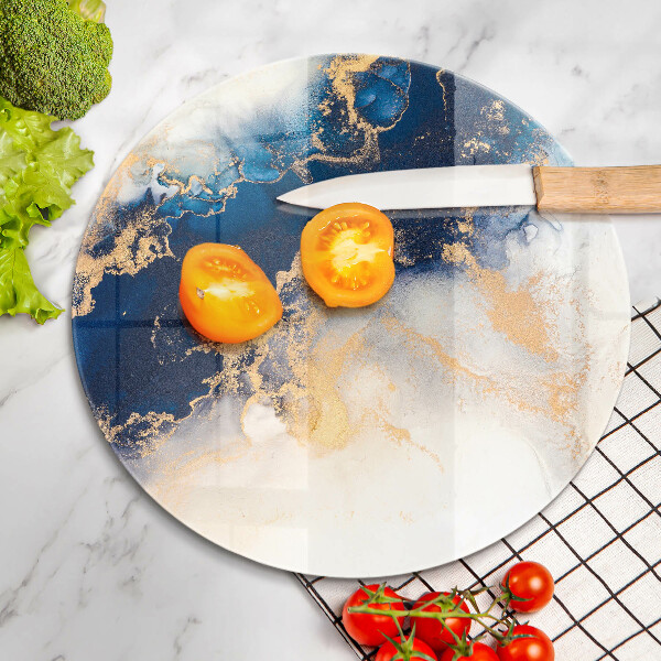 Kuchynská doska veľká zo skla Abstrakcia s modrou