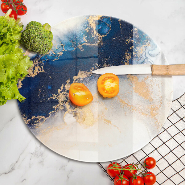 Kuchynská doska veľká zo skla Abstrakcia s modrou