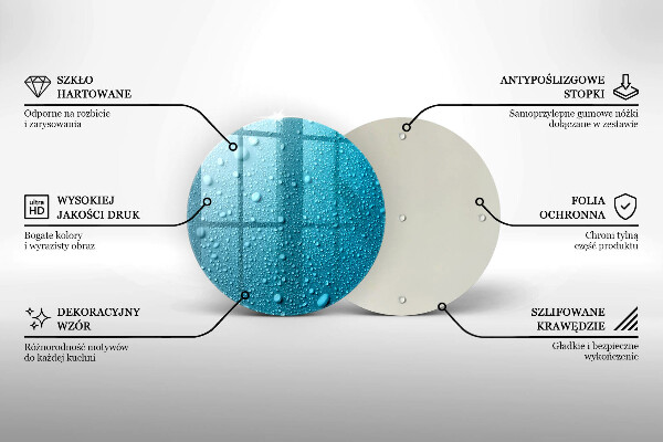 Kuchynská doska veľká zo skla Kvapky vody