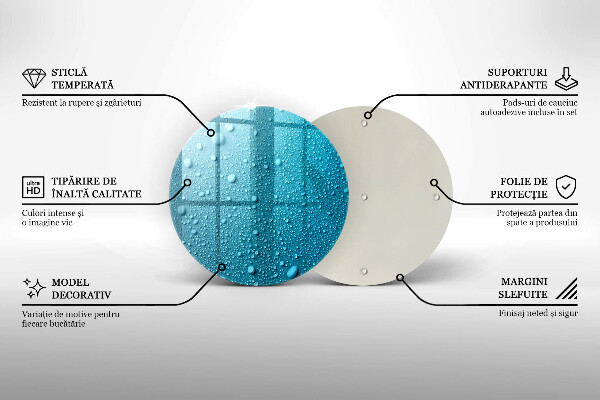 Kuchynská doska veľká zo skla Kvapky vody
