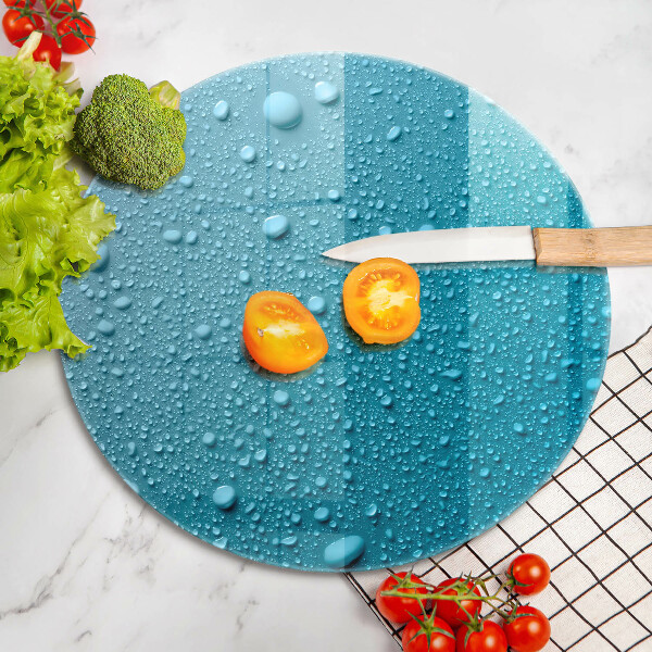 Kuchynská doska veľká zo skla Kvapky vody