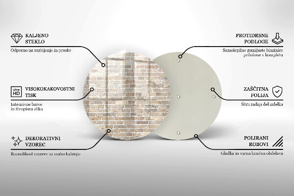 Kuchynská doska veľká zo skla Svetlá tehlová stena